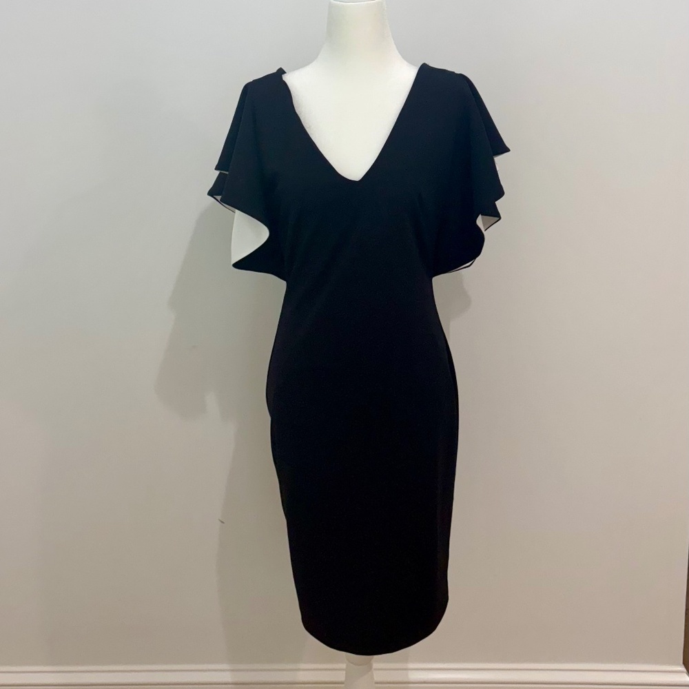 White House Black Market Flutter Sleeve Dress NWT Size 4